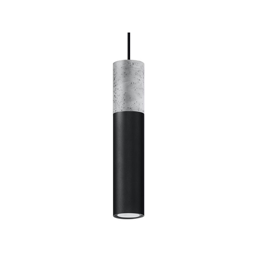 Kattokruunu johdossa BORGIO 1xGU10/40W/230V betoni/metalli musta