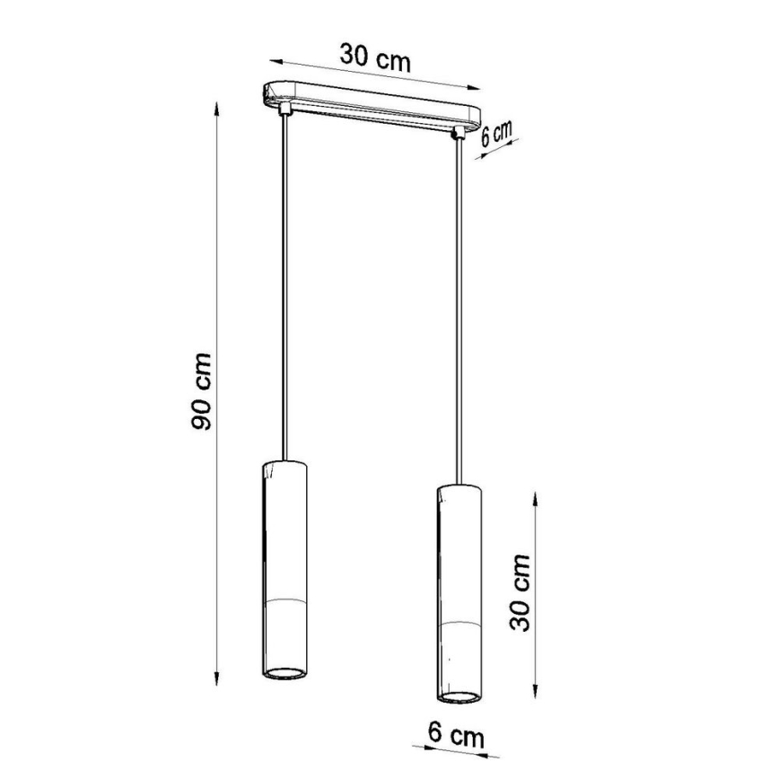 Kattokruunu johdossa BORGIO 2xGU10/40W/230V betoni /metalli musta