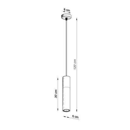 Kattokruunu johdossa LUVO 1xGU10/40W/230V metalli/musta