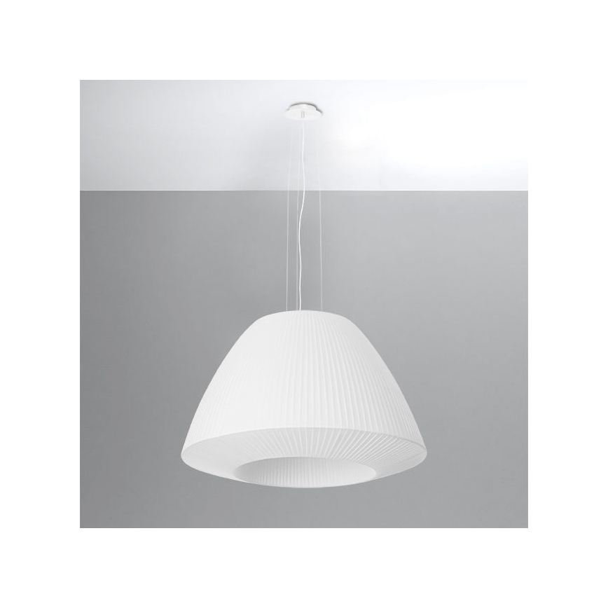 Kattokruunu johdossa BELLA 3xE27/60W/230V d. 60 cm valkoinen