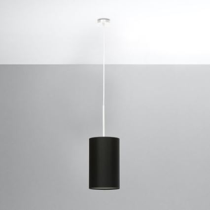 Kattokruunu johdossa OTTO 1xE27/60W/230V d. 15 cm musta