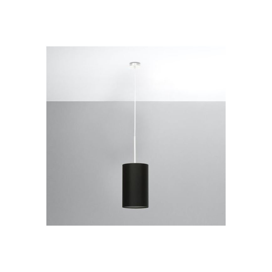 Kattokruunu johdossa OTTO 1xE27/60W/230V d. 15 cm musta