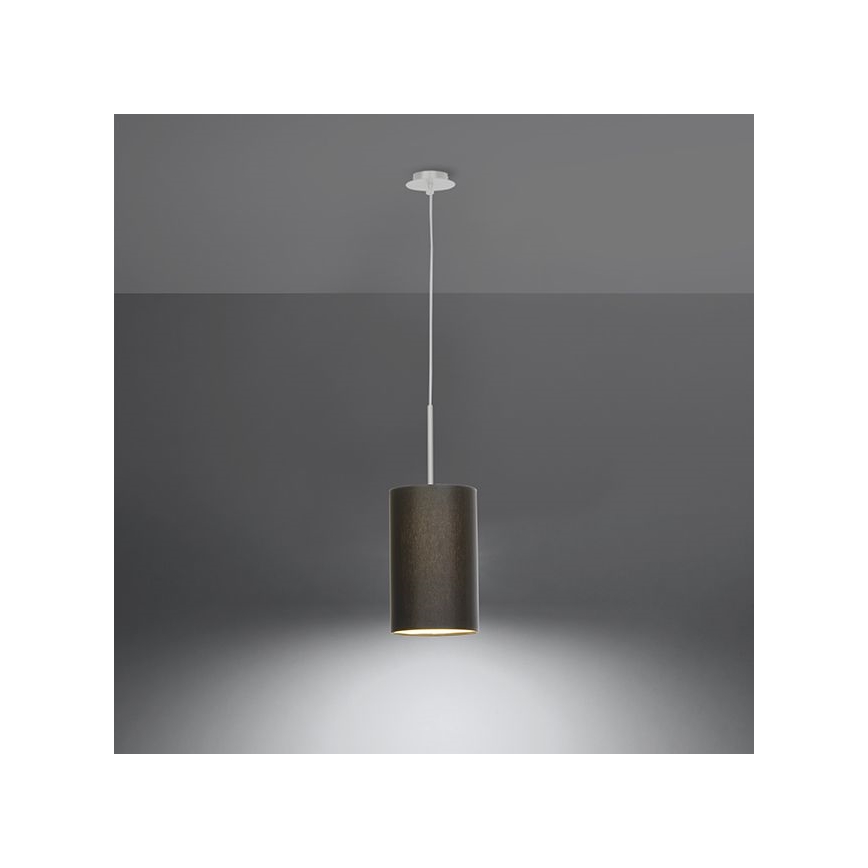 Kattokruunu johdossa OTTO 1xE27/60W/230V d. 15 cm musta
