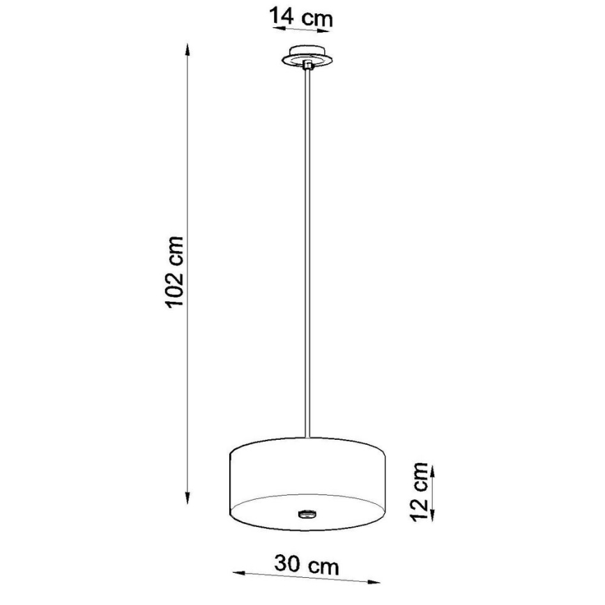 Kattokruunu johdossa SKALA 3xE27/60W/230V halkaisija 30 cm musta