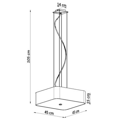 Kattokruunu johdossa LOKKO 5xE27/60W/230V 45 cm musta