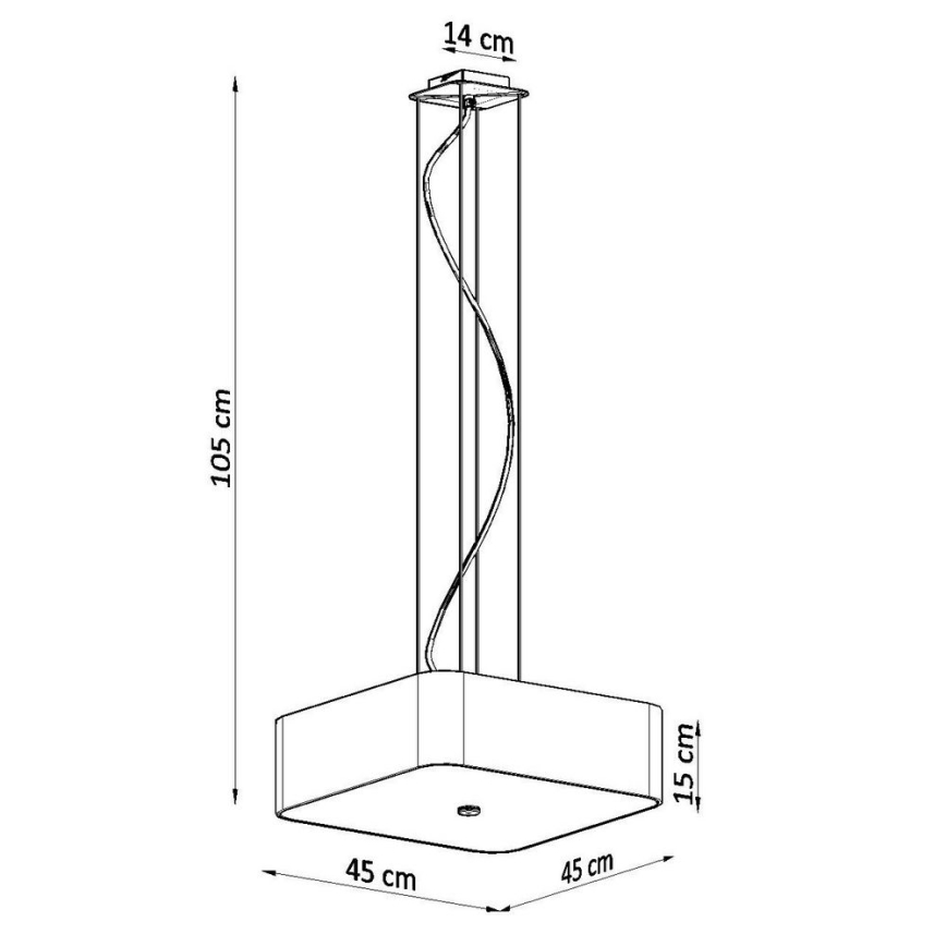 Kattokruunu johdossa LOKKO 5xE27/60W/230V 45 cm musta