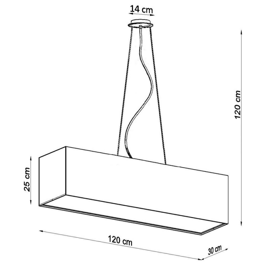 Kattokruunu johdossa SANTA 5xE27/60W/230V 120 cm valkoinen