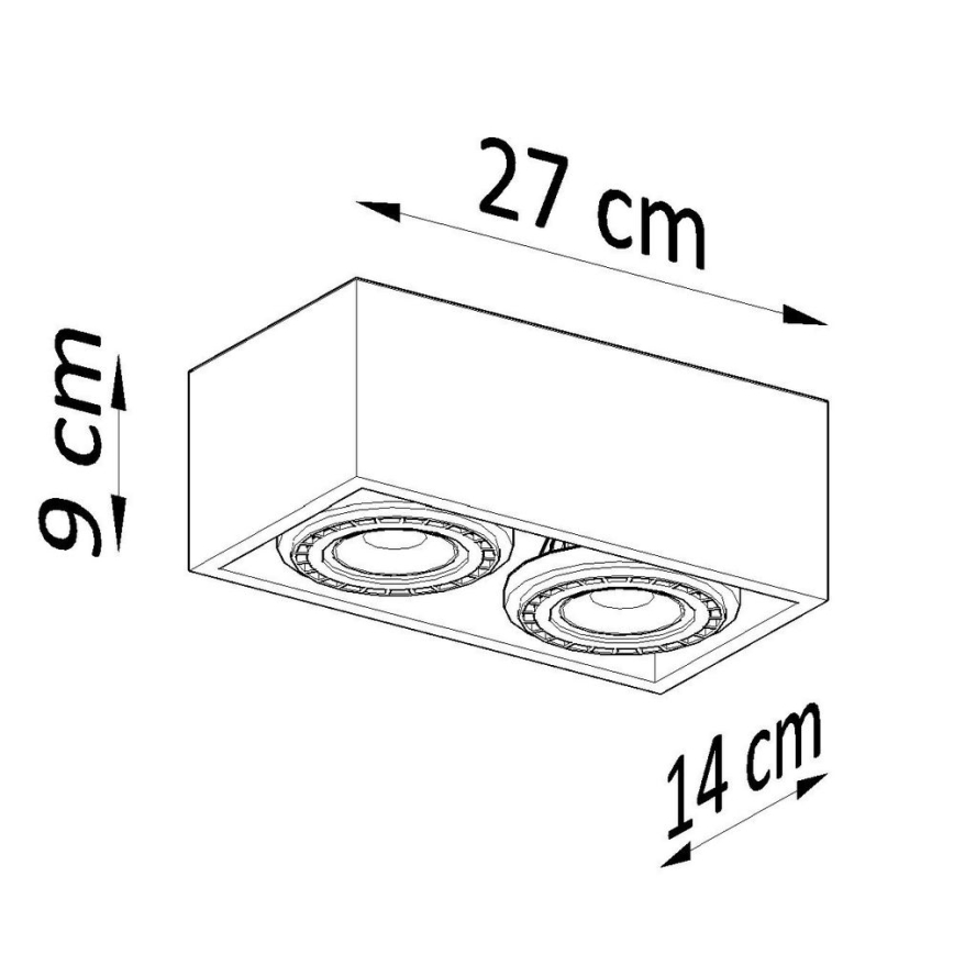 Kattovalo QUATRO AR111 2xGU10/40W/230V betoni