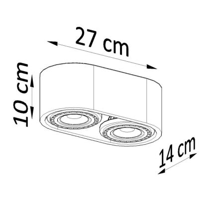 Kattovalo BASIC AR111 2xGU10/40W/230V pyökki