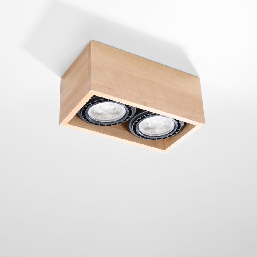 Kattovalo QUATRO AR111 2xGU10/40W/230V pyökki