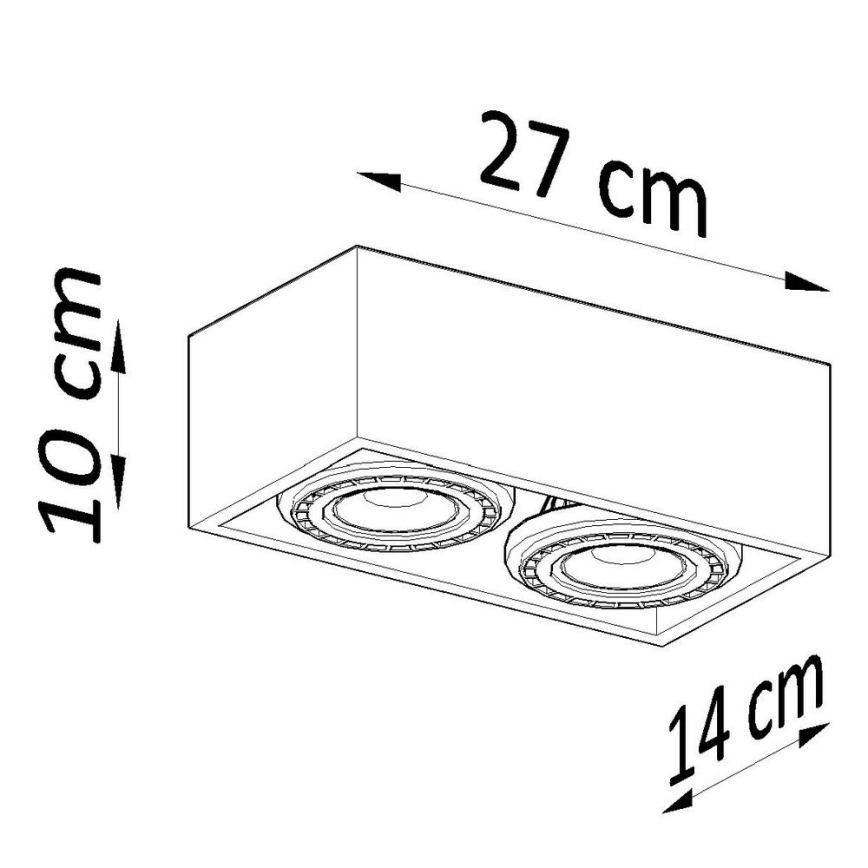 Kattovalo QUATRO AR111 2xGU10/40W/230V pyökki