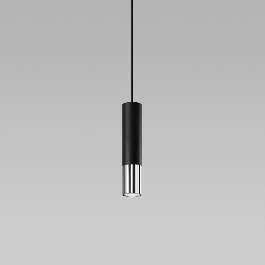 Kattokruunu johdossa LOOPEZ 1xGU10/10W/230V musta/kiiltävä kromi