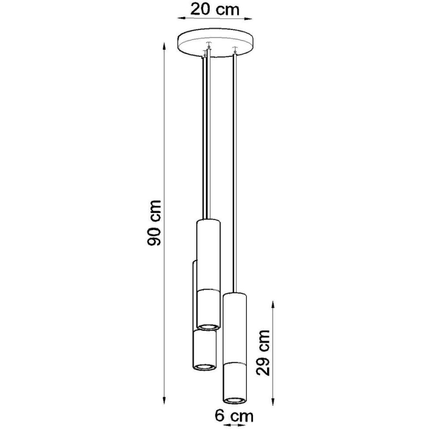 Kattokruunu johdossa LOOPEZ 3xGU10/10W/230V pyöreä musta/kupari