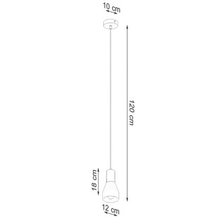 Kattokruunu johdossa QUBIC 1xE27/60W/230V betoni/Koivu/pyökki