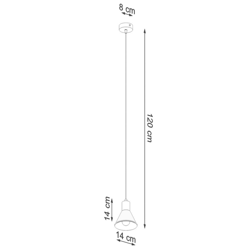Kattokruunu johdossa TALEJA 1xE27/60W/230V valkoinen