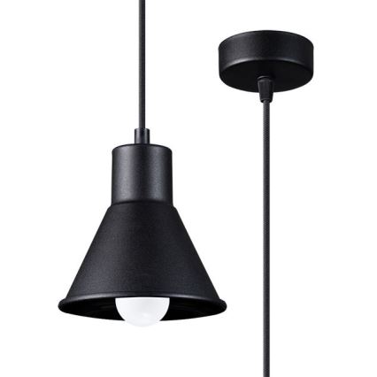 Kattokruunu johdossa TALEJA 1xE27/60W/230V musta
