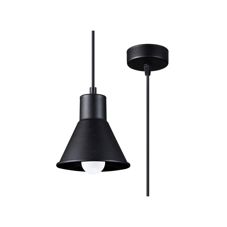 Kattokruunu johdossa TALEJA 1xE27/60W/230V musta