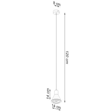 Kattokruunu johdossa TAZILA 1xES111/60W/230V valkoinen