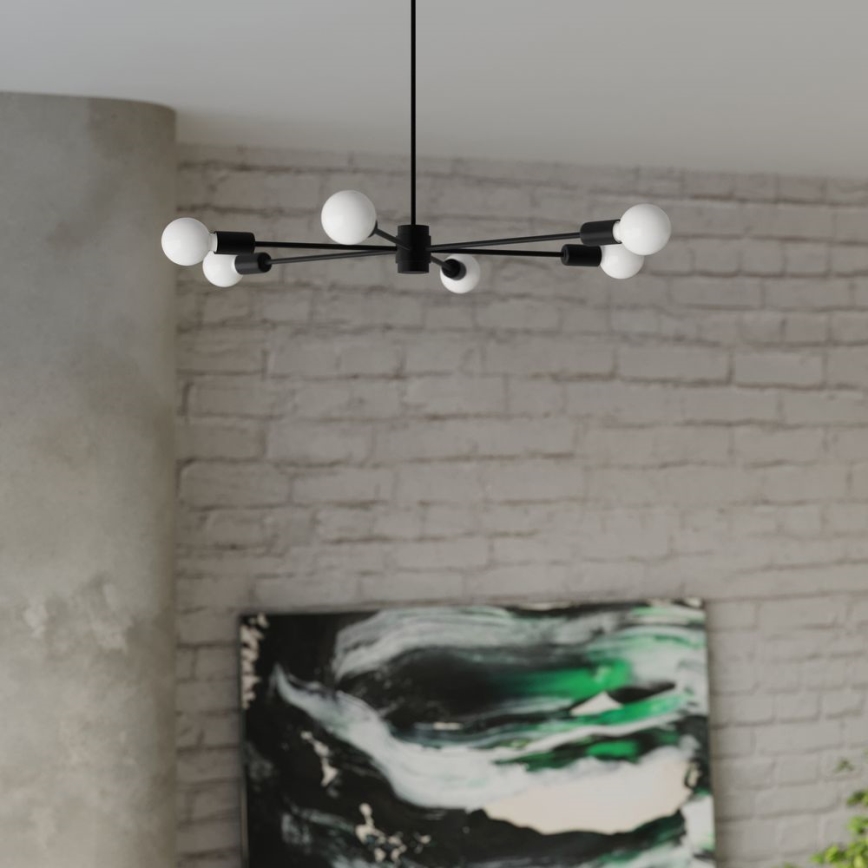 Kattokruunu tangossa LANGO 3xE27/60W/230V musta
