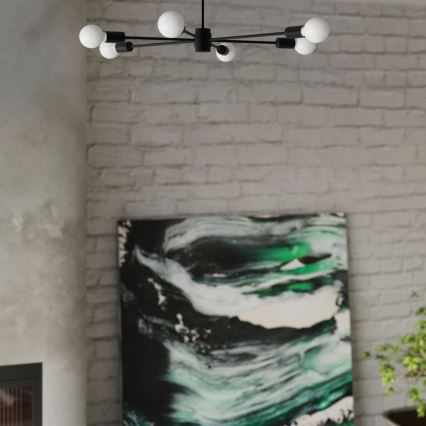 Kattokruunu tangossa LANGO 5xE27/60W/230V musta