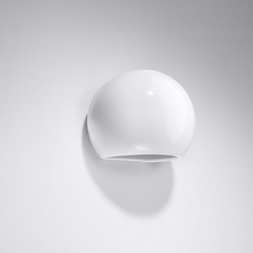 Seinävalaisin GLOBE 1xE27/60W/230V kiiltävä valkoinen