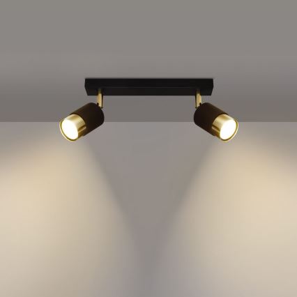 Kohdevalo NERO 2xGU10/40W/230V musta/kultainen