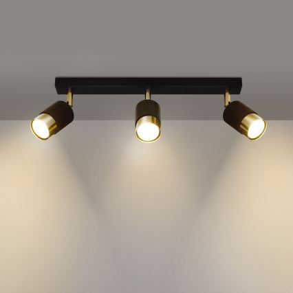 Kohdevalo NERO 3xGU10/40W/230V musta/kultainen