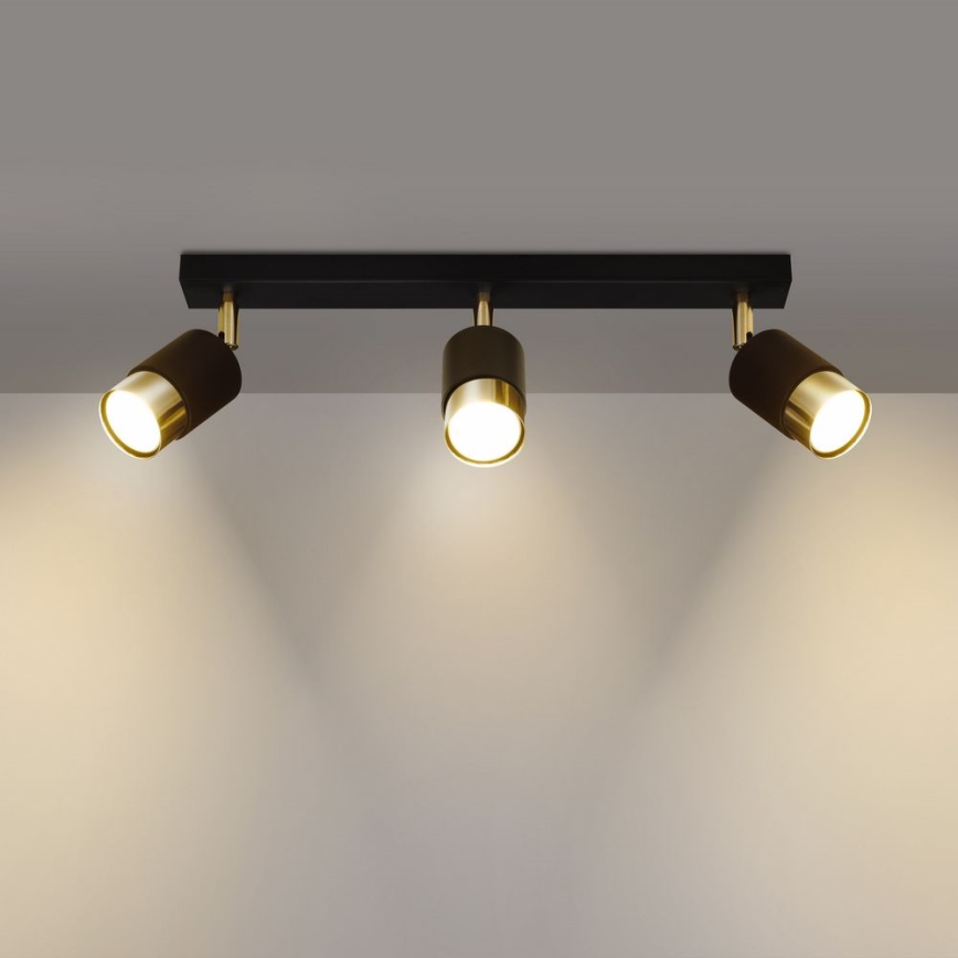 Kohdevalo NERO 3xGU10/40W/230V musta/kultainen