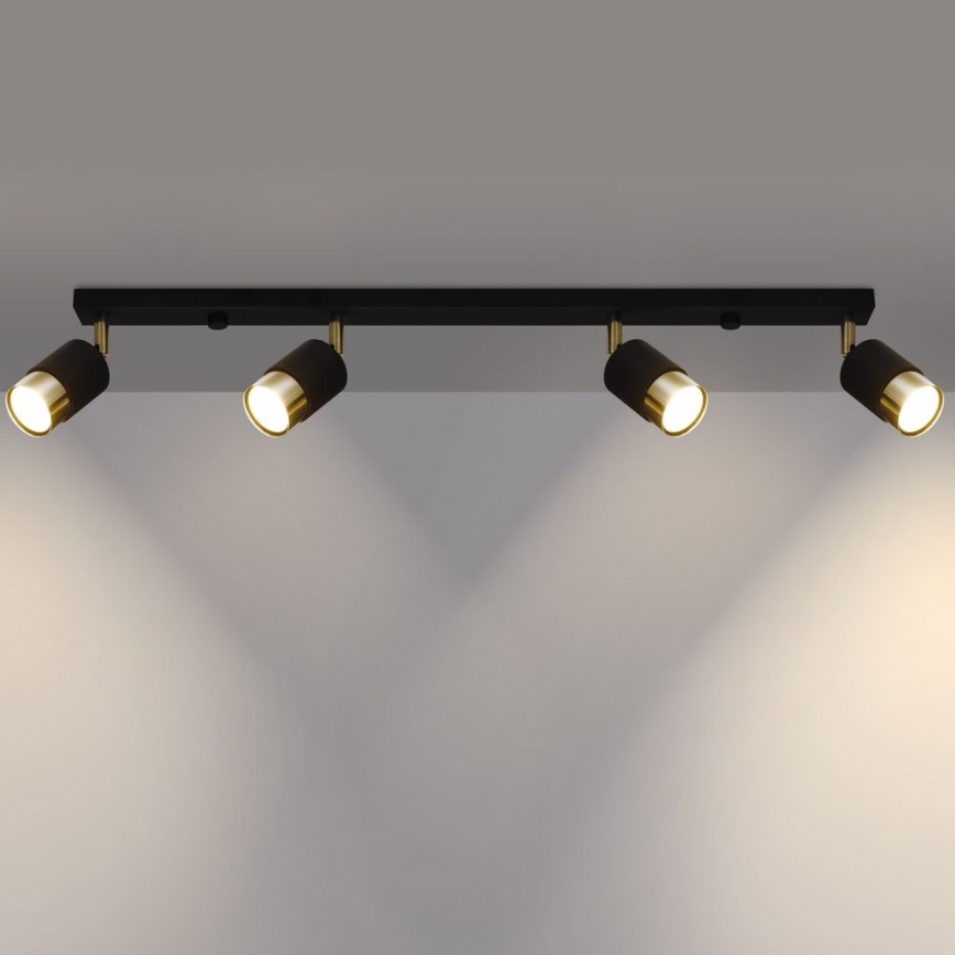 Kohdevalo NERO 4xGU10/40W/230V musta/kultainen
