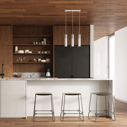 Sollux SL.1080 - Kattokruunu johdossa BORGIO 3xGU10/40W/230V betoni/metalli valkoinen