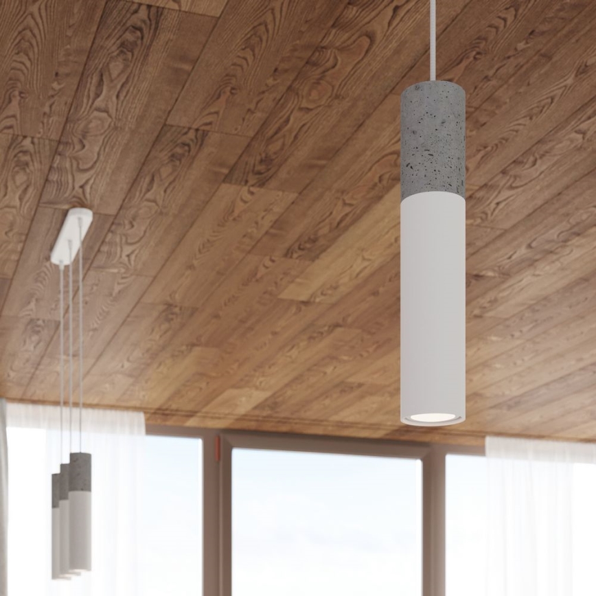 Sollux SL.1080 - Kattokruunu johdossa BORGIO 3xGU10/40W/230V betoni/metalli valkoinen