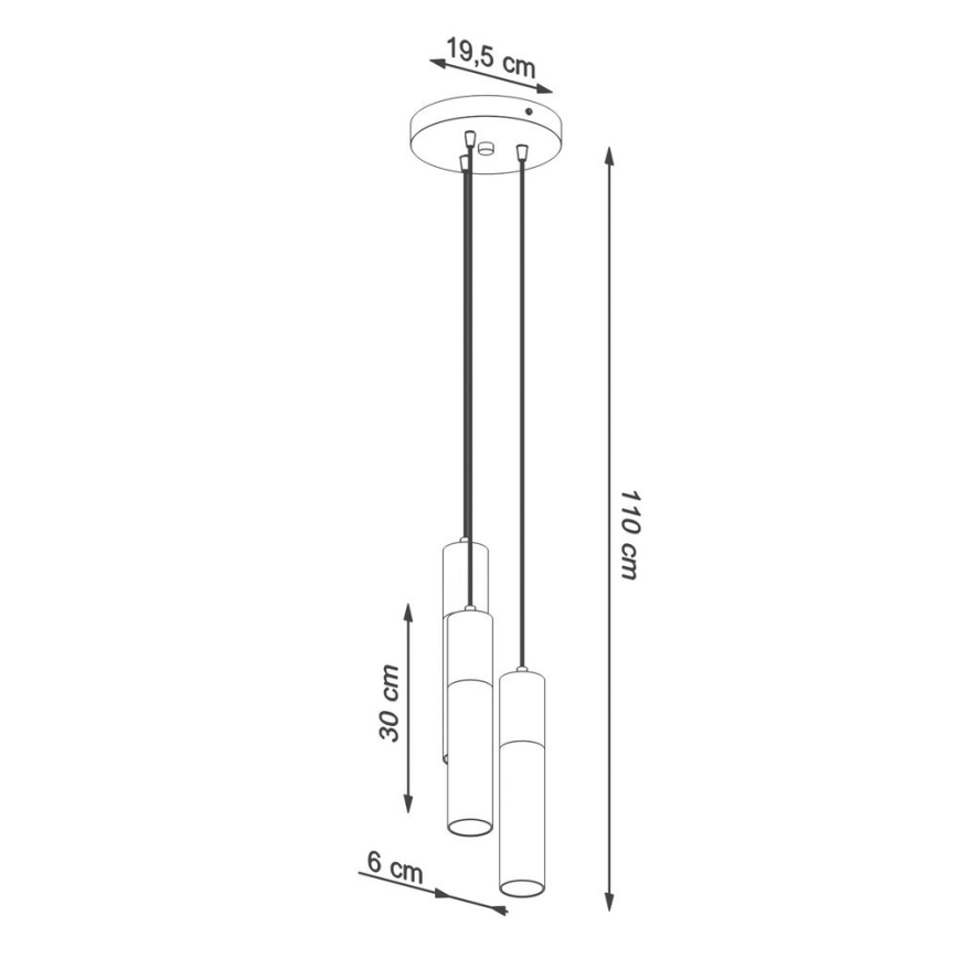 Sollux SL.1080 - Kattokruunu johdossa BORGIO 3xGU10/40W/230V betoni/metalli valkoinen