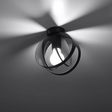 Pinta-asennettava kattokruunu TULOS 1xE27/60W/230V musta