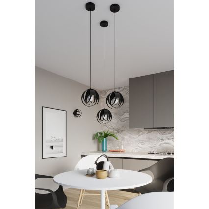 Pinta-asennettava kattokruunu TULOS 1xE27/60W/230V musta
