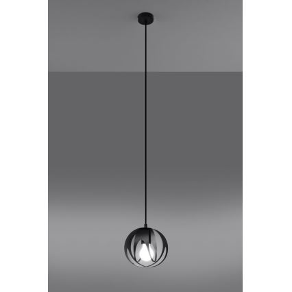 Kattokruunu johdossa ULOS 1xE27/60W/230V musta
