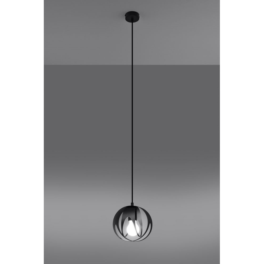 Kattokruunu johdossa ULOS 1xE27/60W/230V musta