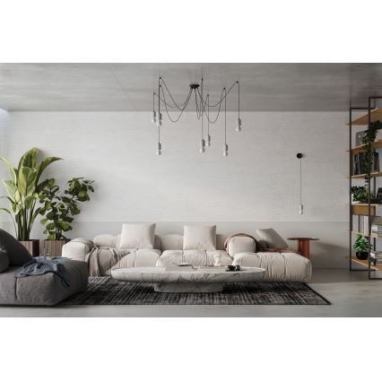 Kattokruunu johdossa NESO 5xE27/15W/230V hämähäkki betoni