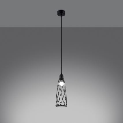 Kattokruunu johdossa SUBA 1xE27/15W/230V musta