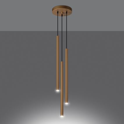 Kattokruunu johdossa PASTELO 3xG9/8W/230V kulta