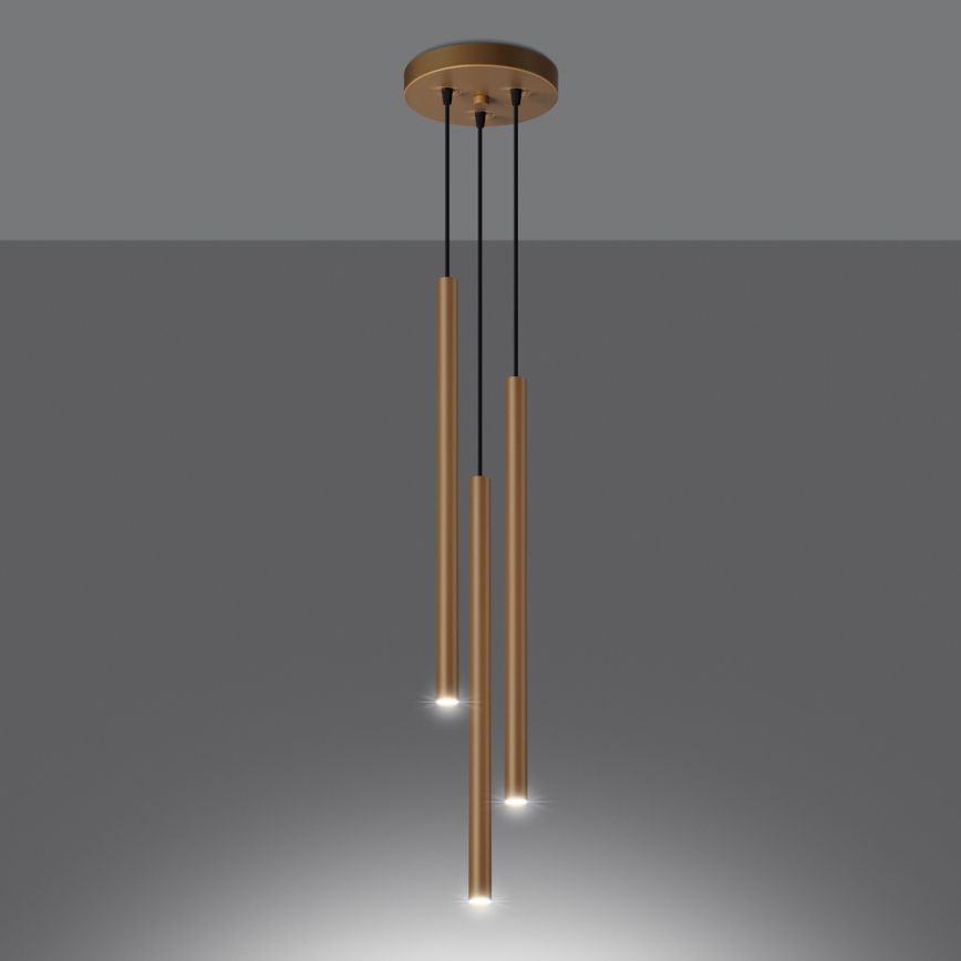 Kattokruunu johdossa PASTELO 3xG9/8W/230V kulta