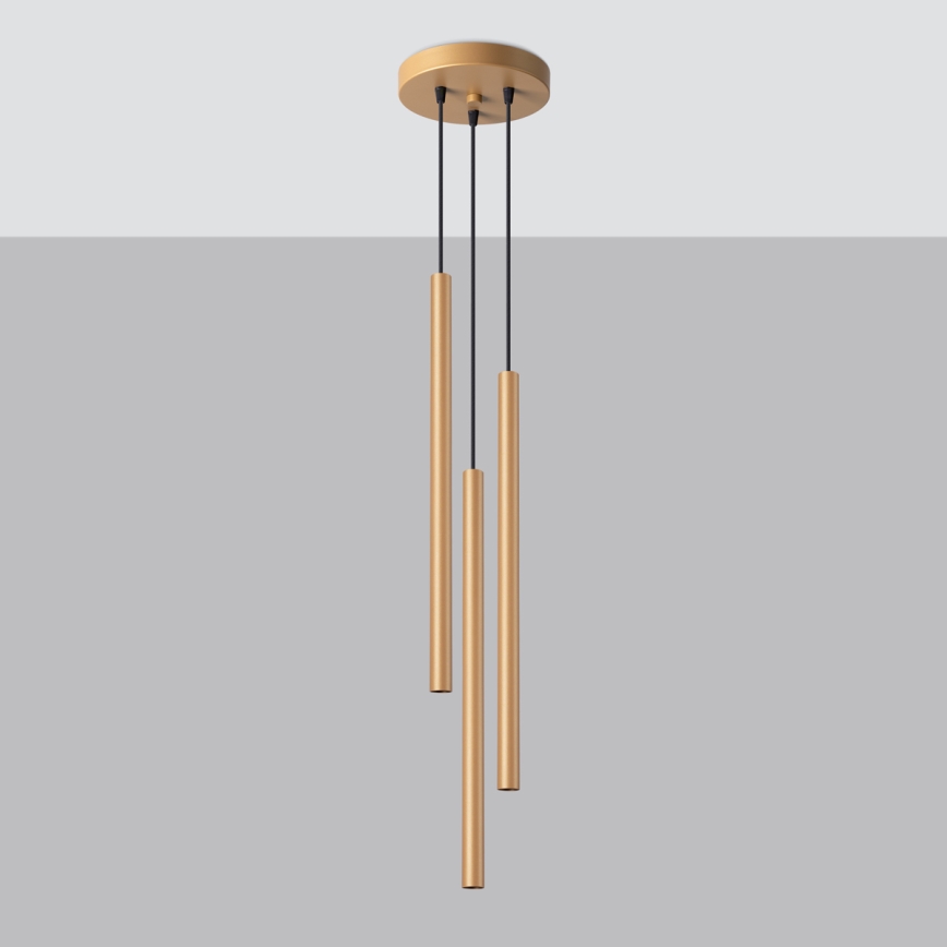 Kattokruunu johdossa PASTELO 3xG9/8W/230V kulta