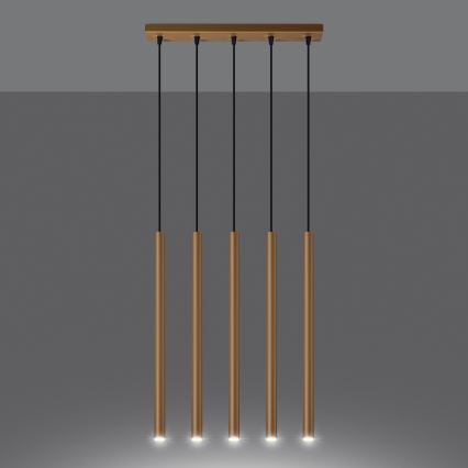 Kattokruunu johdossa PASTELO 5xG9/8W/230V kulta