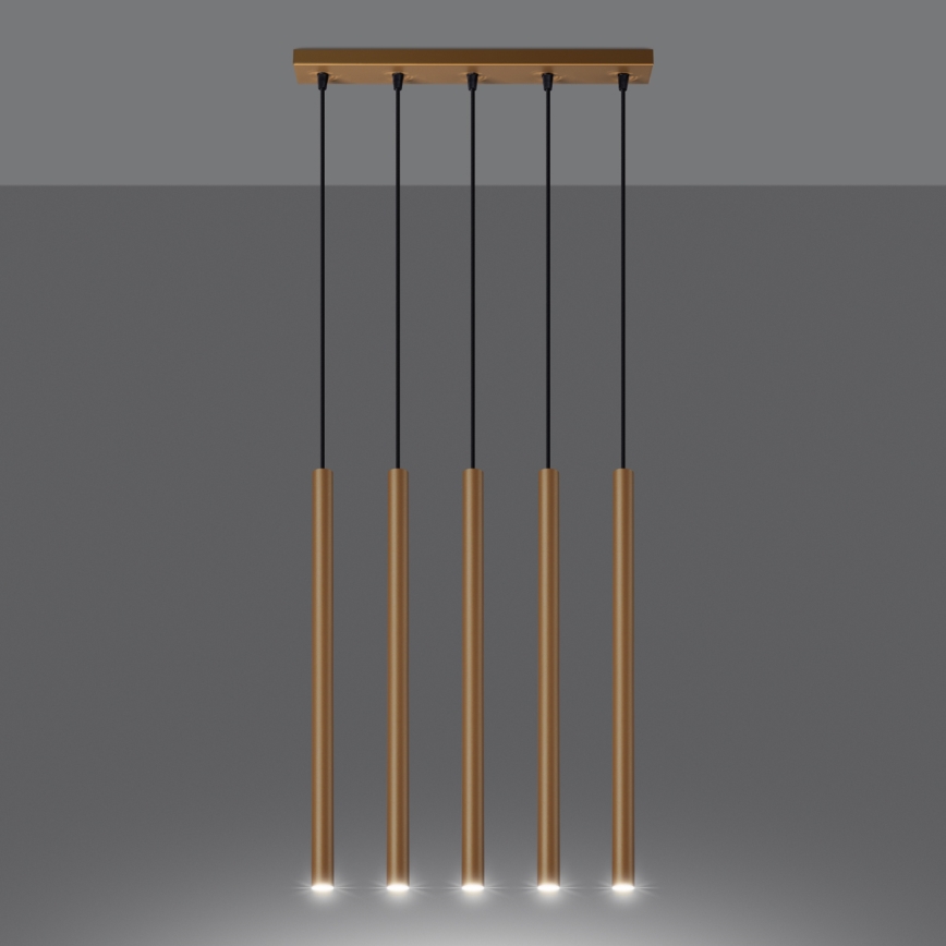 Kattokruunu johdossa PASTELO 5xG9/8W/230V kulta