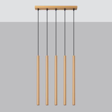 Kattokruunu johdossa PASTELO 5xG9/8W/230V kulta