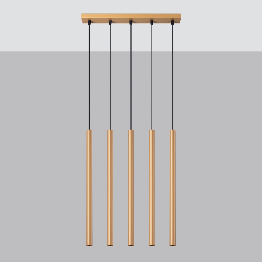 Kattokruunu johdossa PASTELO 5xG9/8W/230V kulta