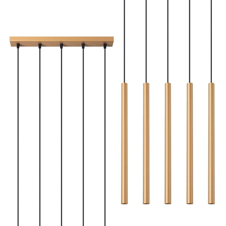 Kattokruunu johdossa PASTELO 5xG9/8W/230V kulta