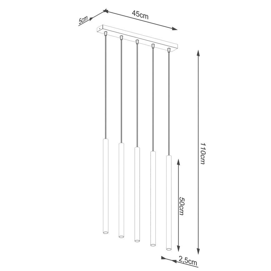 Kattokruunu johdossa PASTELO 5xG9/8W/230V kulta