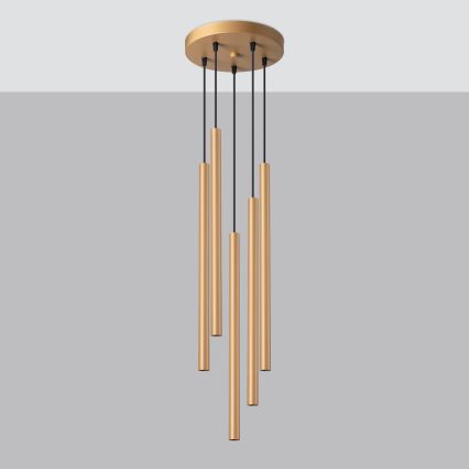 Kattokruunu johdossa PASTELO 5xG9/8W/230V kulta