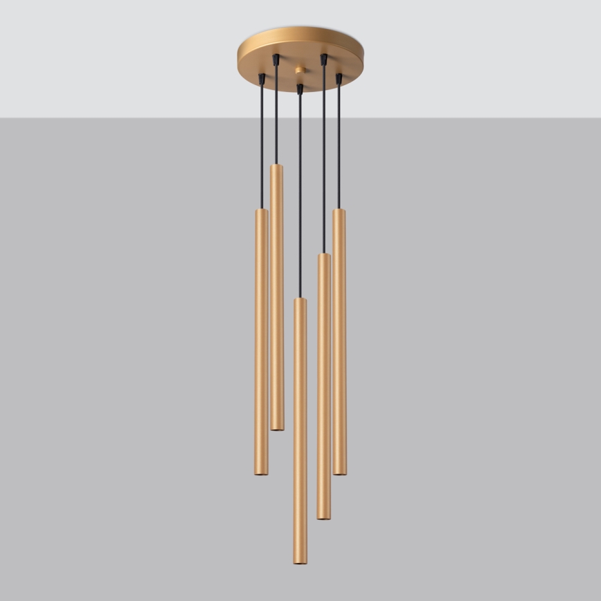 Kattokruunu johdossa PASTELO 5xG9/8W/230V kulta