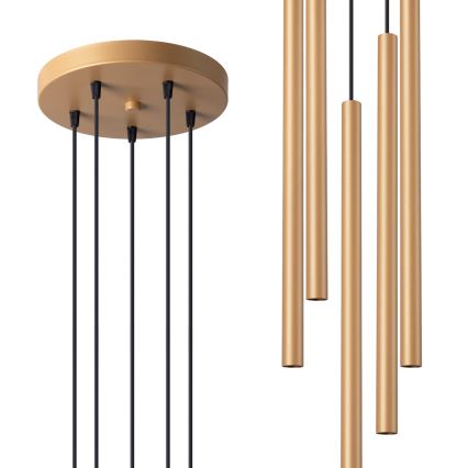 Kattokruunu johdossa PASTELO 5xG9/8W/230V kulta